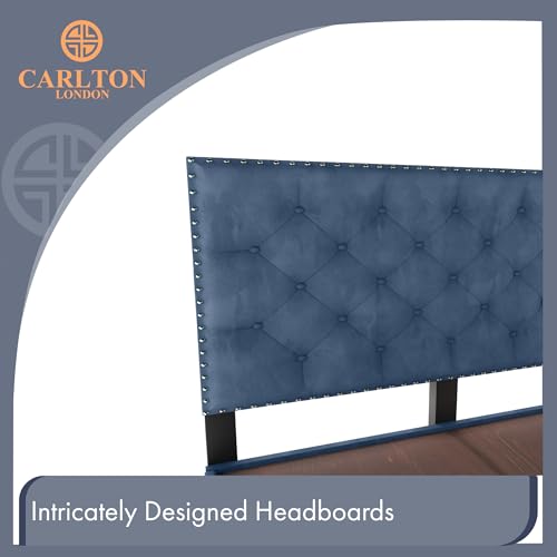 Image of Wooden Modern Upholstered Queen Size Bed for Bedroom | Wooden Double Bed Without Storage | Platform Cot Upholstered Bed with Upholstery Fabric | Engineered Wood | 6.5 x 5 Ft | Teal