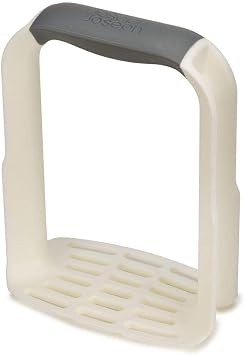 Joseph Joseph 20140 Easy-Mash Plastic Potato Masher Ergonomic with Non-slip Grip and Pan-scraping Edges Dishwasher Safe, One-size, White