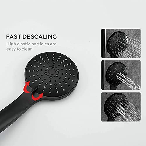 Mitigeur de douche mural noir à 3 fonctions avec douchette à main - 4