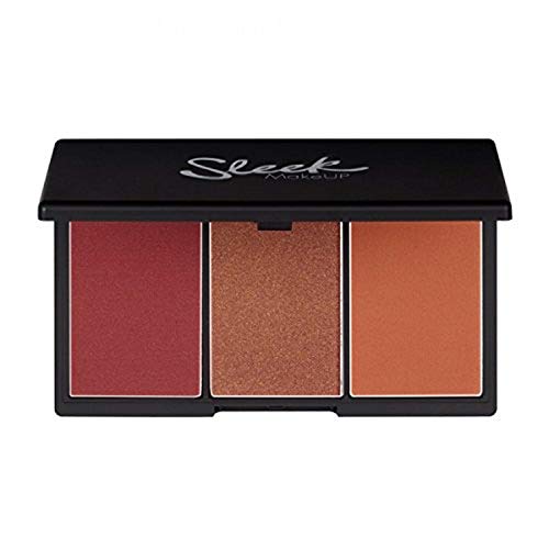 Sleek Makeup - Blush by 3 Palette - Sugar - Three Complimentary Ultra-Pigmented and Long-Lasting Matte and Shimmer Shades for Medium and Dark Skin Tones