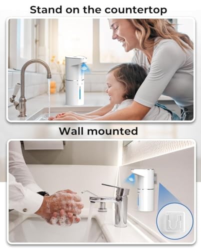 Image of Automatic Soap Dispenser, Sensor Hand Wash Dispenser with 3-Speed Adjustable Foaming Handwash Dispenser, 1200mAh Battery with Auto-Clean, Touchless for Home Bathroom, Office, Kitchen(Liquid)