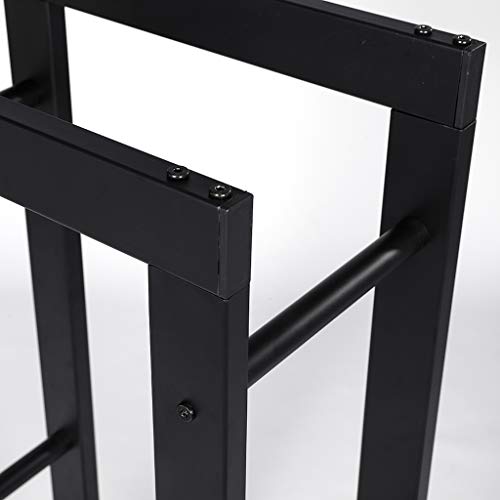 Loywe Kaminholzregal 40X25X100cm Kaminholzhalter Brennholzregal Feuerholzregal Kaminholzständer Brennholz Holzhalter aus Metall in Schwarz-6