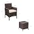 Greesum 3 Pieces Patio Furniture Sets Outdoor PE Rattan Wicker Chairs with Soft Cushion and Glass Coffee Table for Garden Backyard Porch Poolside, Brown and Beige