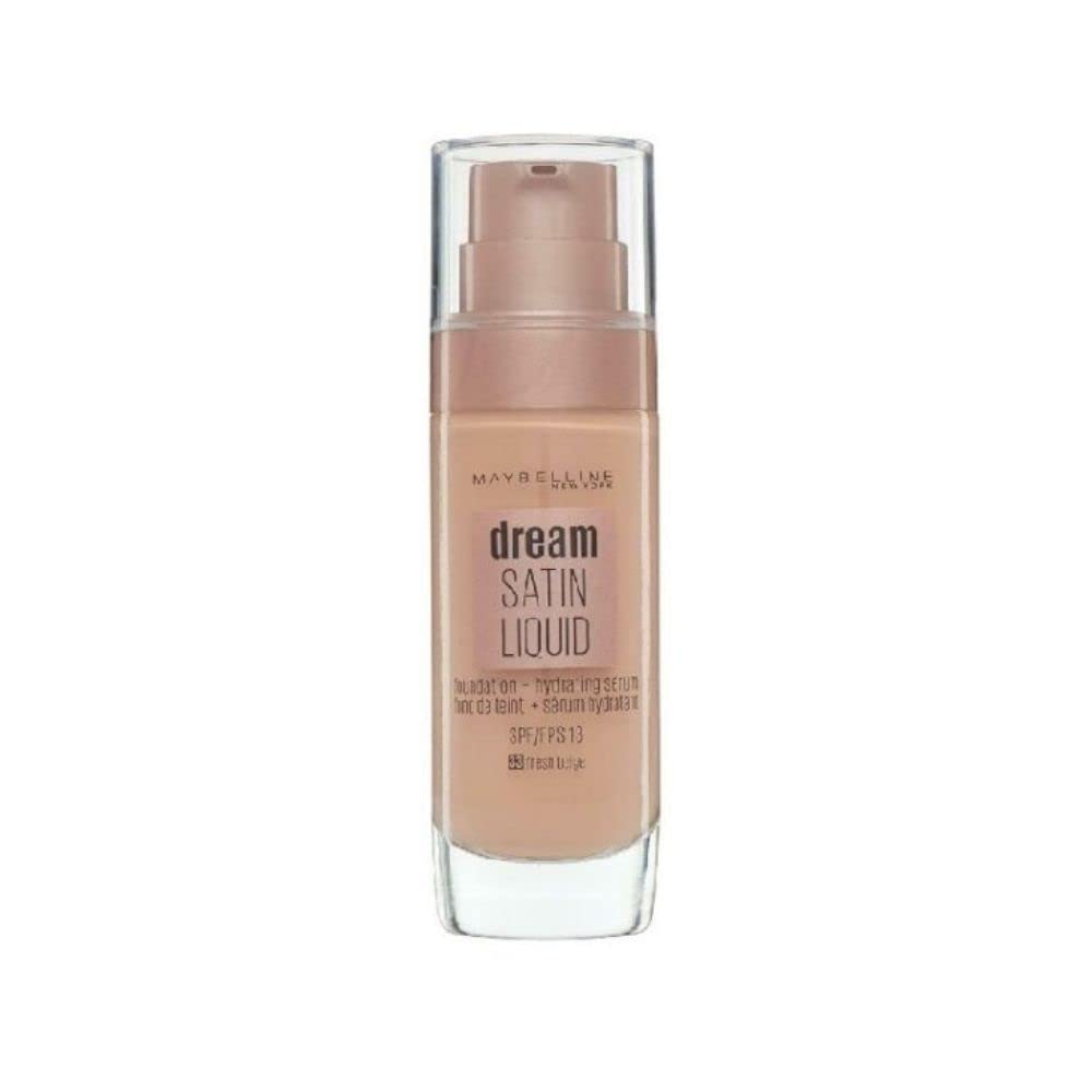 Maybelline Foundation, Dream Radiant Liquid Hydrating Foundation with Hyaluronic Acid and Collagen - Lightweight, Medium Coverage Up to 12 Hour Hydration - 33 Fresh Beige