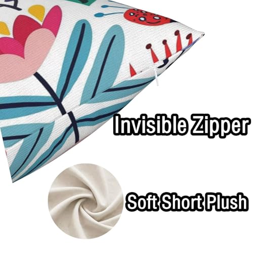 Housse coussin dessin animé 60x60 pour rénover un canapé usé avec style fleurs - 5