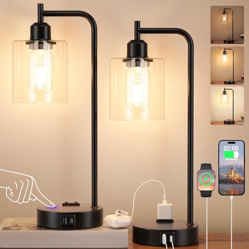 La Mejor Recopilación de Lampara de buro . 48 Lámpara de Mesa y Buró táctil para 2 piezas, Lámparas de Mesa con 2 Puertos USB (A+C) y 1 Salidas de CA, 3 Niveles de Brillo, Lámpara de Escritorio para Dormitorio (bombilla...
