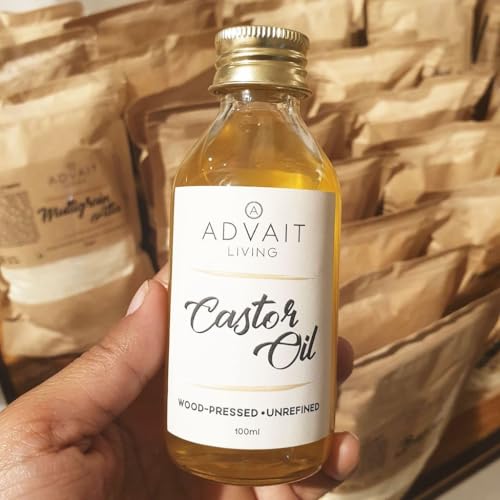 Image of Cold Pressed Castor Oil for Multipurpose Use - Thick and Smooth Consistency - Securely Packaged for Storage - Suitable for Various Applications 100 ML (PACK OF 2)