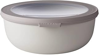 Mepal  Multi Bowl Cirqula Rectangular  Food Storage Container with Lid - Suitable as Airtight Storage Box for the Fridge & Freezer, Microwave Container & Servable Dish  750 ml  Nordic White