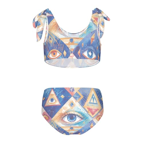 KLL Abstract Evil Eye White Girl Two Piece Bikini Set Quick-Dry Swimsuit Swimming Suits Cute Shoulder Strap2