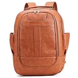 Mochila Grande Casual Unissex com Múltiplos Compartimentos, Mochila para Faculdade Trabalho Viagem Academia, Espaçosa e Resistente para Uso Diário(Caramelo)
