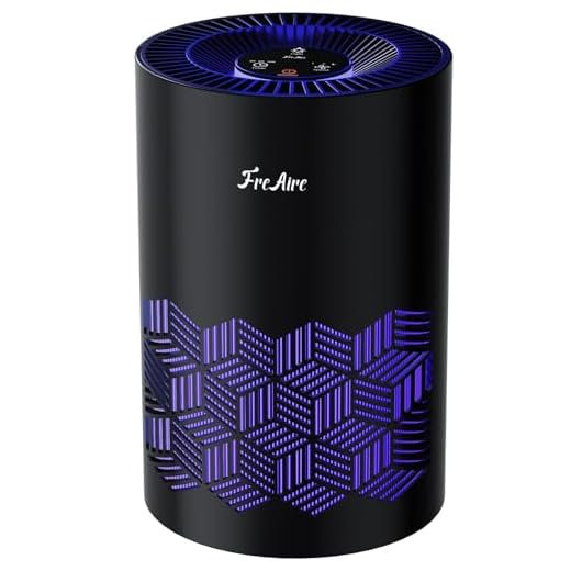 FreAire Air Purifiers for Bedroom Covers Up to 1086 Ft², Air Purifiers for Home, HEPA Air Purifier with Lights, Air Purifier Removes Dust Smoke Pollen Dander Smell, for Home/Pets/Bedroom (Black)