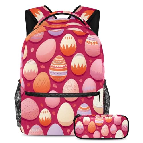 Sac à livres de voyage pour étudiants multicolore 40cm avec trousse assortie