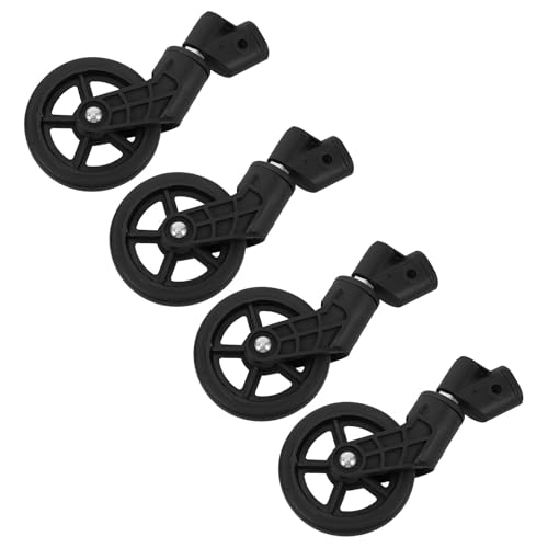 Roulettes de chariot de supermarché et commerce lot de 4 roues en PP PVC noir