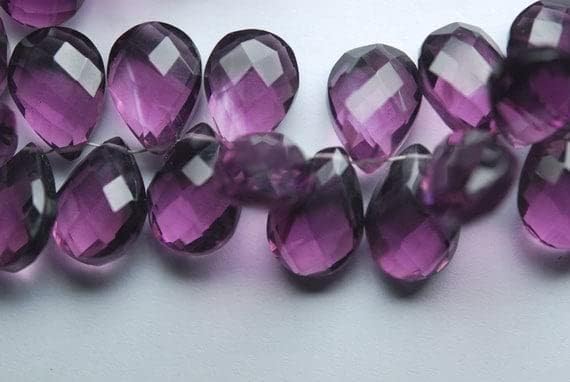 Briolette kunzite rose quartz poire facettée de qualité supérieure - 3