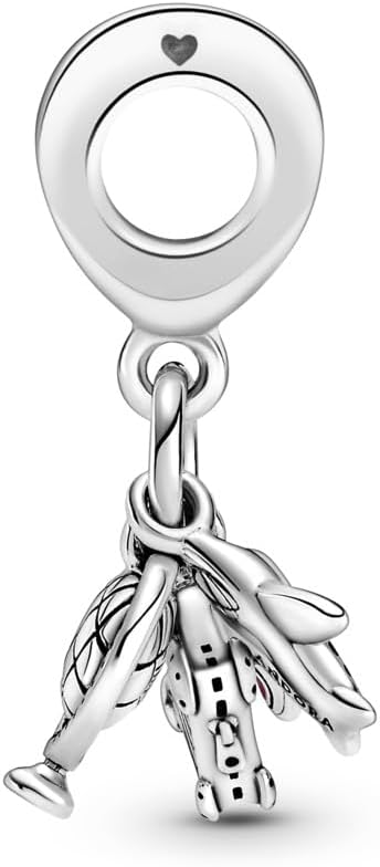 PANDORA Airplane, Globe & Suitcase Triple Dangle Charm - Bracelet Charm Moments Bracelets - Stunning Women's Jewelry - Gift for Women - Made with Sterling Silver & Enamel - With Gift Box - Image 3