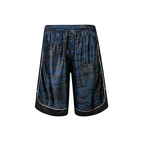 Prtcypnt Men's 12'' Camo Basketball Shorts With Pockets Long Gym Athletic Shorts Running Drawstring Quick-Dry (Navy/2, L) #TOP7