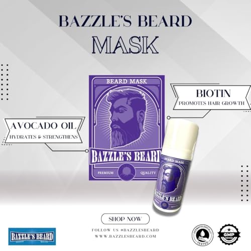 Bazzle's Premium Beard Care Kit, All-in-One Set of 4 Products: Balm, Softener, Thickener, Mask - Image 8
