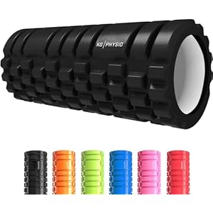 Foam Roller and Massage Roller by KG Physio – Massage Roller for Legs, Back and Arms – Ultra Lightweight Core Muscle Roller Essential to Release Deep Tension – 13″x5″ Long Foam Roller