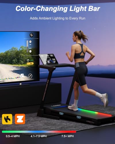 Image of Treadmills for Home with 20% Auto Incline, T510A Foldable Treadmill with 20 inch Extra Wide Running Belt, 12.4 MPH High Speed, Kinomap App & Wireless Charging, 3.5 HP Power Running Treadmill