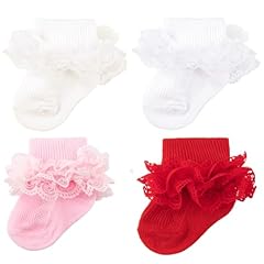 4 Pairs C: Milky White, Red, Pink,white
