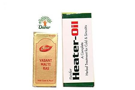 DABUR Vasant Malti Ras (WithGold) 25 Tablets With Heater Oil