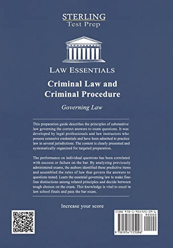 Criminal Law and Criminal Procedure, Law Essentials: Governing Law for Law School and Bar Exam Prep - Image 2