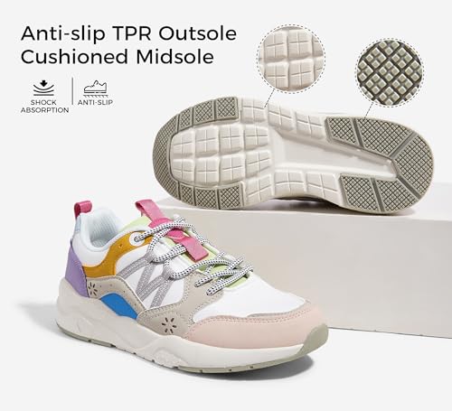 LUCKY STEP Women's Platform Fashion Sneakers Classic Casual Walking Shoes Running Trendy Travel Tennis Colorful Footwear3