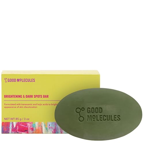 Good Molecules Brightening & Dark Spots Bar - Soap Free Face and Body Bar - Tranexamic, Kojic Acids and Niacinamide to Target Dark Spots - Skin Care