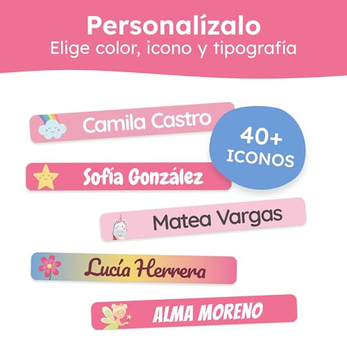 Miniatura 5 de 75 Etiquetas Adhesivas Personalizadas Objetos Para Colegio Y Guardería - Pegatinas Personalizadas, Etiquetas Nombre Material Escolar - Aptas Para Lavavajillas - Caramelo