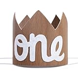 1st Birthday Mini Wood Crown Hat for Boys - Woodland Smash Cake Crown