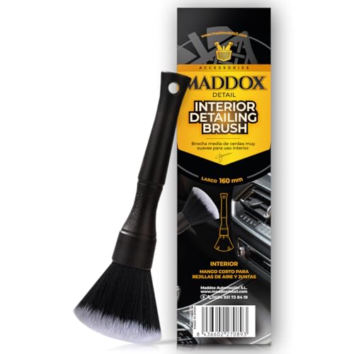 Maddox Detail - Cepillo para Limpieza Interior De Coche Detailing | Ergonómico y Preciso | Compatible con Kit Limpieza Coche Interior y Car Detailing | Interior Detailing Brush