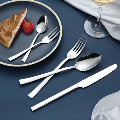 Set couverts de table, Hunnycook couverts de table 6 personnes, 30 pièces de couverts en acier inoxydable, Set de couverts avec fourchettes cuillères couteaux, poli miroir, résistant au lave-vaisselle – vue 5