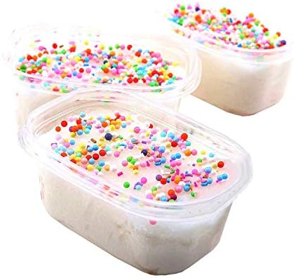 Baelor Unicorn Scented Fluffy Cloud Slime - Birthday Cake Fairy Putty, Non-Sticky Fluffy Floam Stress Relief Sludge Toy for Kids and Adults 240g/8.5 oz (White Slime)