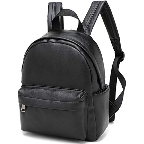 Felda Vegan Leather Backpack - Rucksack Daypack Bag - Black Cover
