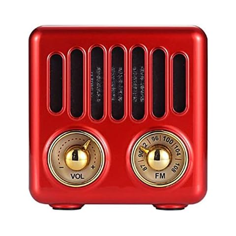 YYJYSM DAB/DAB+/FM Radio Vintage Radio Retro Bluetooth Speaker FM Radio With Bluetooth 4.2 Old Classic Style (Red) Portable Radio (Color : Red) Cover