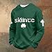 St. Patrick's Day Waffle Shirts for Men Long Sleeve Shamrock Flag Irish Top Plus Size Holiday Pullover Muscle Tee（4-Dark Green,X-Large）