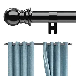 Curtain Rods for Windows 66 to 120, 1 inch Heavy Duty Splicing 10 ft Curtain Rod for Adjustable, Easy Install Drapery Rod for Patio Outside, Bedroom, living room, 120 inch Curtain Pole, Black