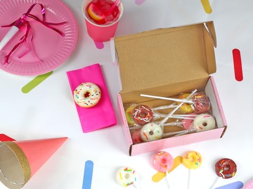 Donut Candy Lollipops - 12 Donut Shaped Suckers Indvidually Wrapped