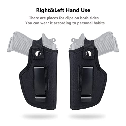 Ecstasi Universal Gun Holster For Men/Women Inside Outside The Waistband Pistols Holsters For Right Left Hand Draw Holster For Concealed Carry Fits S&W, M&P Similar Handguns Black #TOP3
