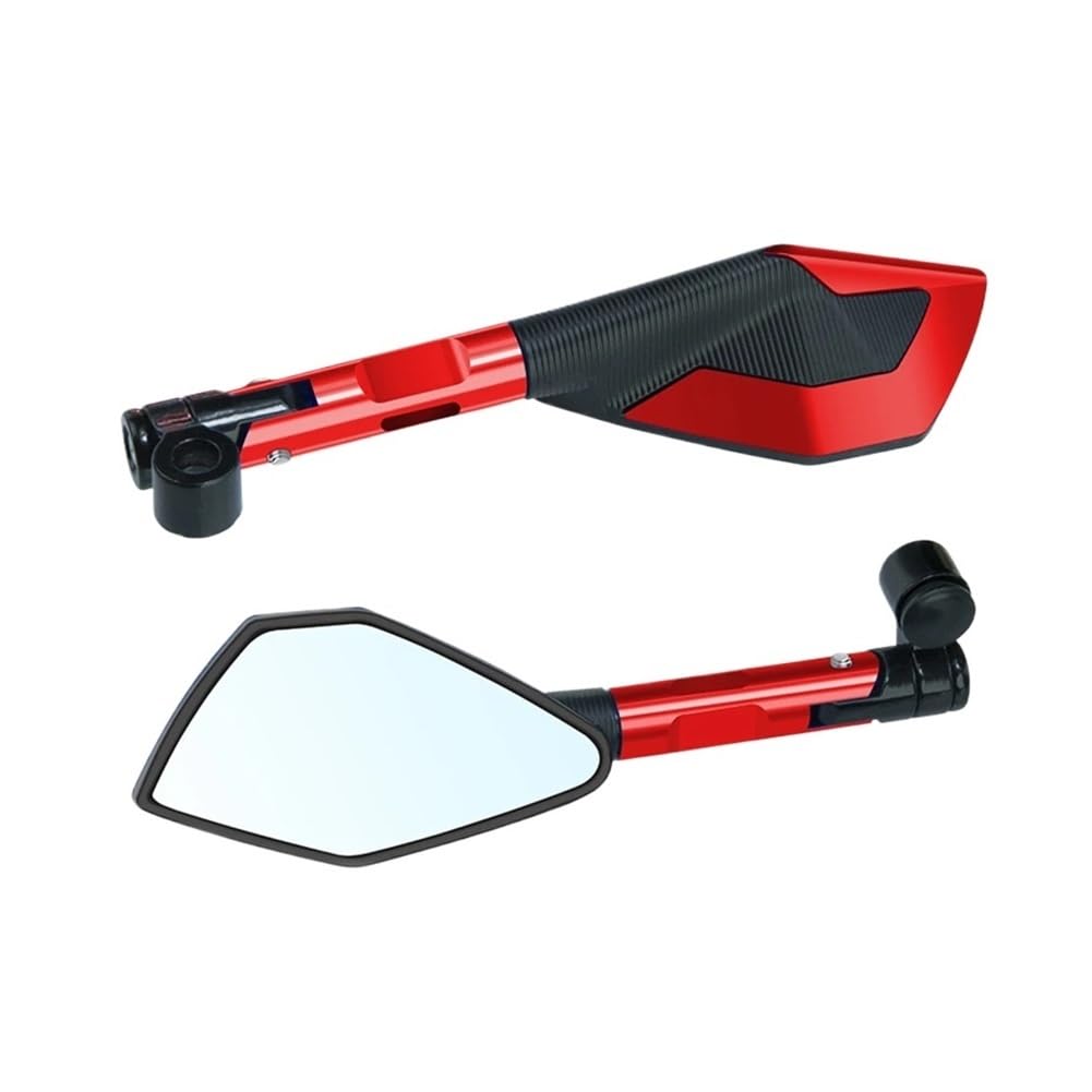 Retrovisor de aluminio para moto con diseño pentagonal giratorio de alta resistencia 8