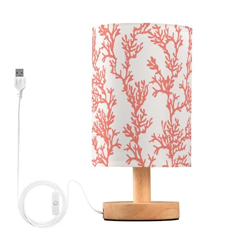 Red Coral Pattern Ocean Table Lamp