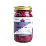 Raw Organic Fermented Probiotic Sauerkraut, 'Purple Cabbage' Variety [Vegan, Gluten Free, Non-GMO, Probiotic] 16oz Glass Jar by Wise Goat Organics