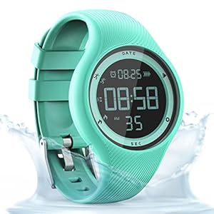 Sports Digital Fitness Tracker Watch,IP68 Waterproof, Non-Bluetooth, with Pedometer/Vibration Alarm Clock/Timer,for Kid…