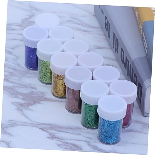 EXCEART 12 Pó De Colorido Diy Feito à Mão Glitter Em Pó Lantejoulas Filho