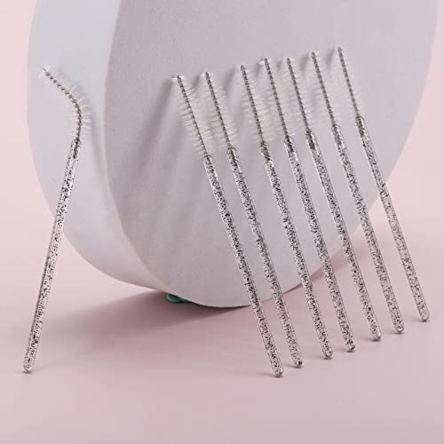 Image of Tbestmax 300 Pcs Disposable Spoolies, Mascara Wand Eyelashes Brushes Applicator for Eyebrow Eye Lash Extension Black Stick White Head