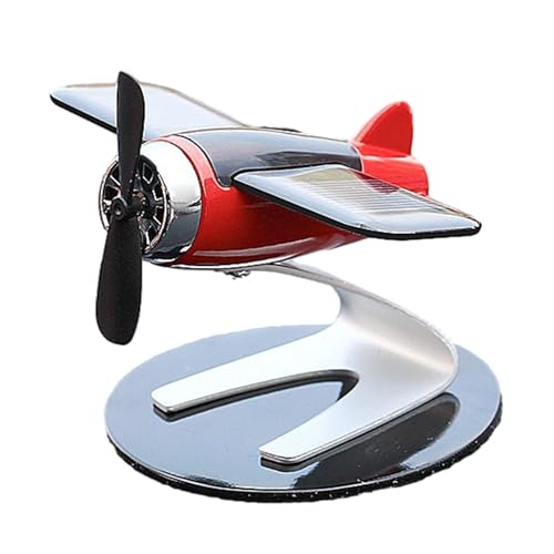 atcdfuw Solar Plane Novelty Toy Airplanes Model with Solid Fragrants Car Aromatherapys Diffuser Ornament Auto Decor Accessories Freshener Solar Energy Rotating Solar Air Freshener Double Rings