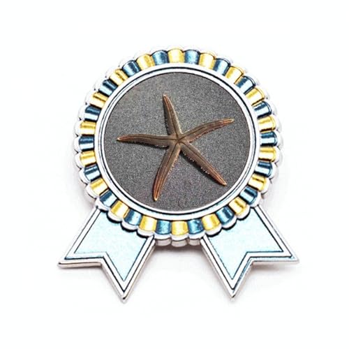 Broche murale grise étoile de mer métal taille M objet déco nature suspendre