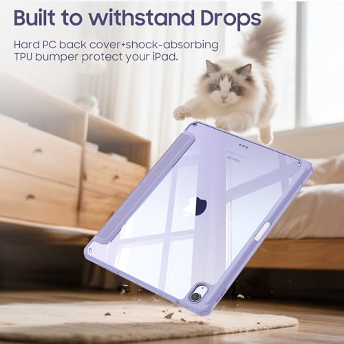Fintie Hybrid Slim Case for iPad Air 11-inch M4/M3/M2 (2026/2025/2024), iPad Air 5th/4th Generation (2022/2020) 10.9 Inch - Shockproof Cover with Clear Back Shell & Pencil Holder, Lilac Purple by FINTIE - Image 7