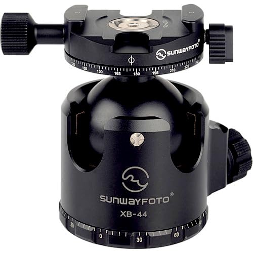SUNWAYFOTO XB-44DDHi Tripod Ball Head w Arca Compatible Panning QR Clamp Low Profile 88lb Max Load