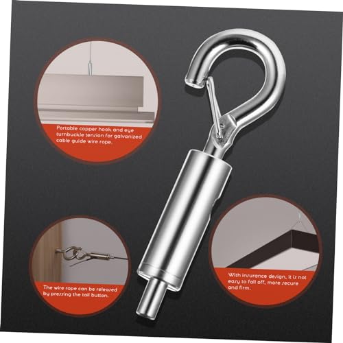 Healeved 12pcs Cable Guide Turnbuckle Wire Rope Turn Buckle for Suspensions Eye Turnbuckle Hooks Ceiling Hooks Heavy Duty miniatura 2